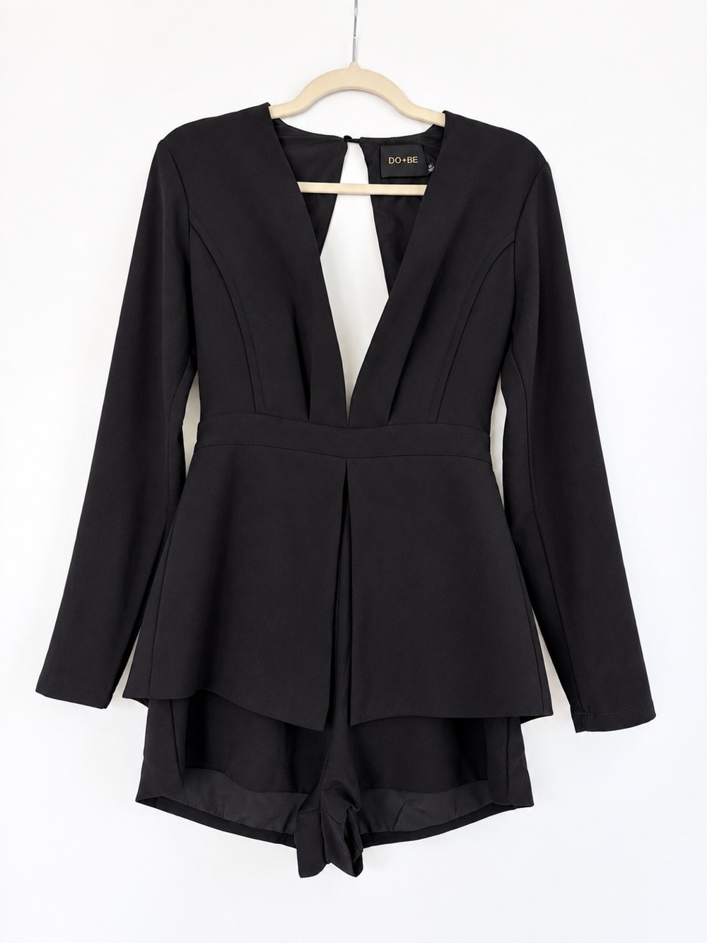 Plunge Neck Black Romper